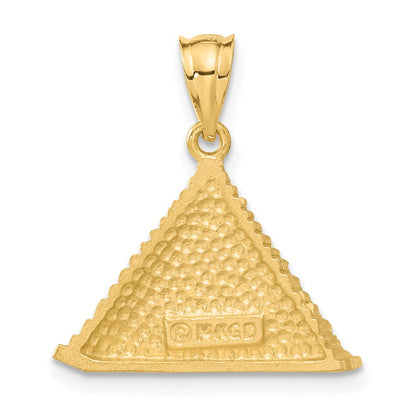 14k Yellow Gold Pyramid Charm