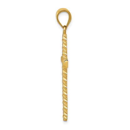 14k Yellow Gold Twisted Cross Pendant