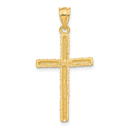 14k Yellow Gold Twisted Cross Pendant