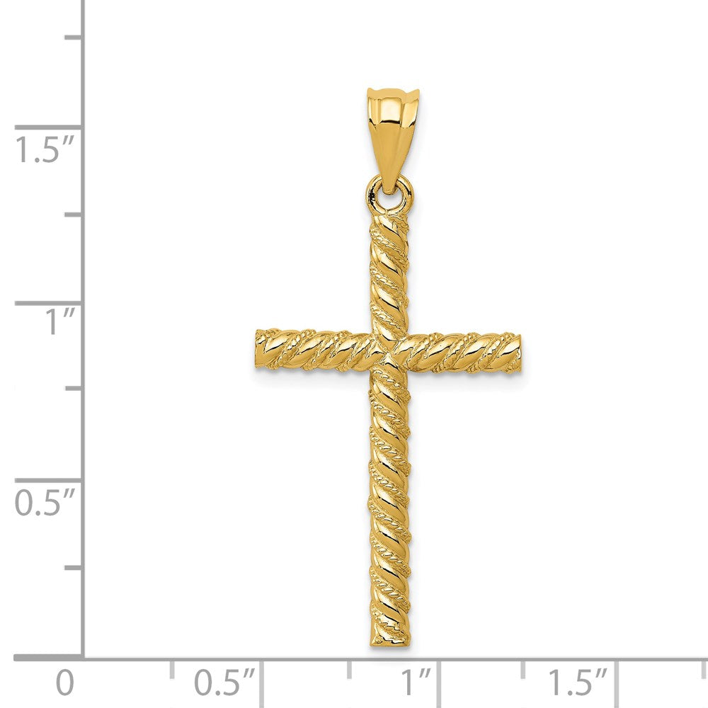 14k Yellow Gold Twisted Cross Pendant