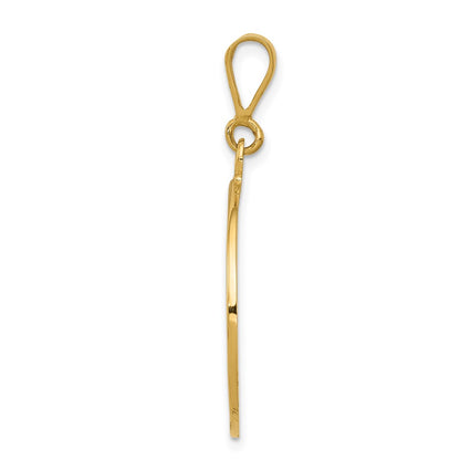 14k Yellow Gold Polished and Satin Angel Pendant