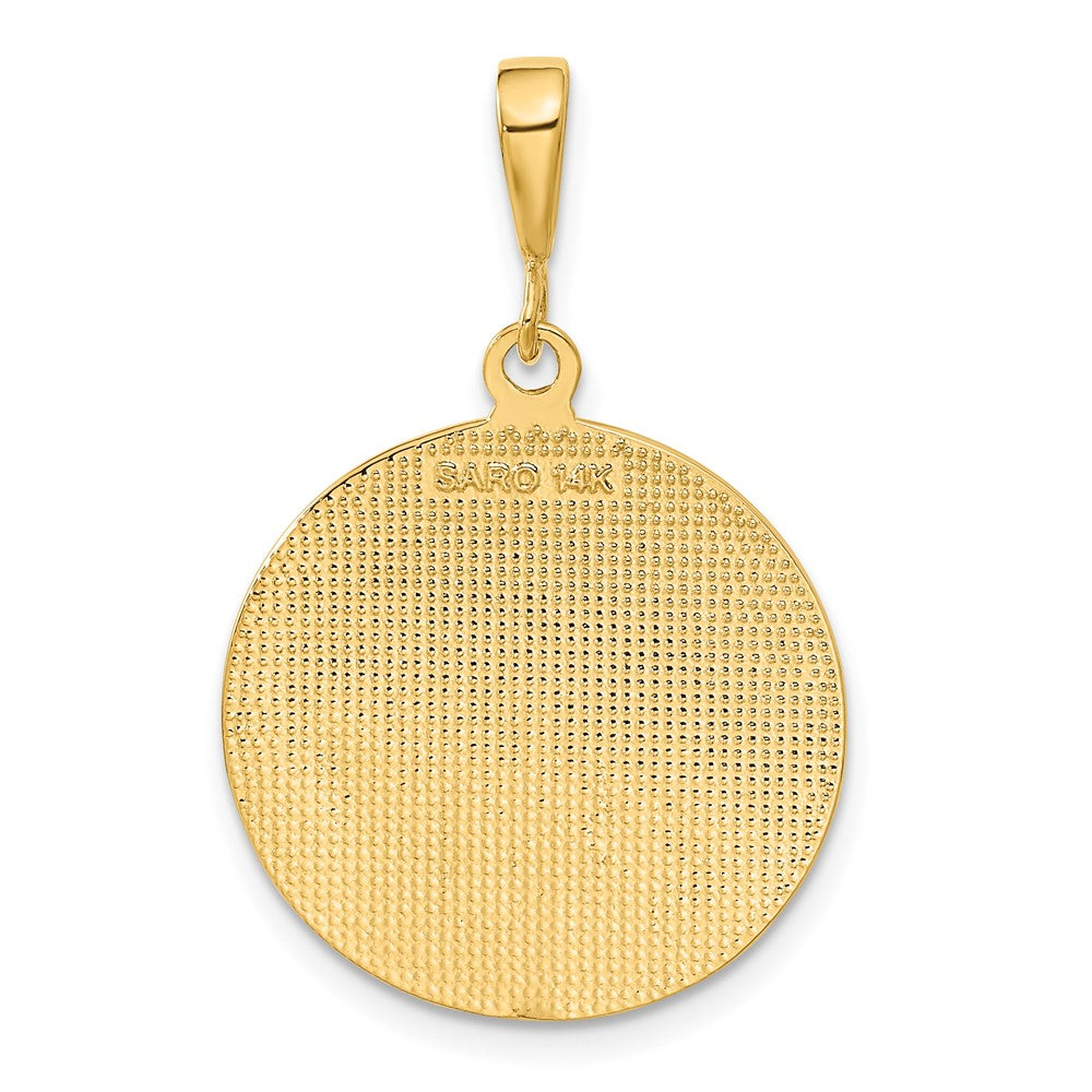 14k Yellow Gold Polished and Satin Angel Pendant