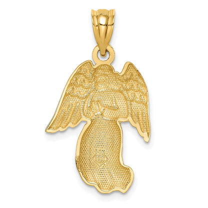 14k Yellow Gold Polished Angel Charm