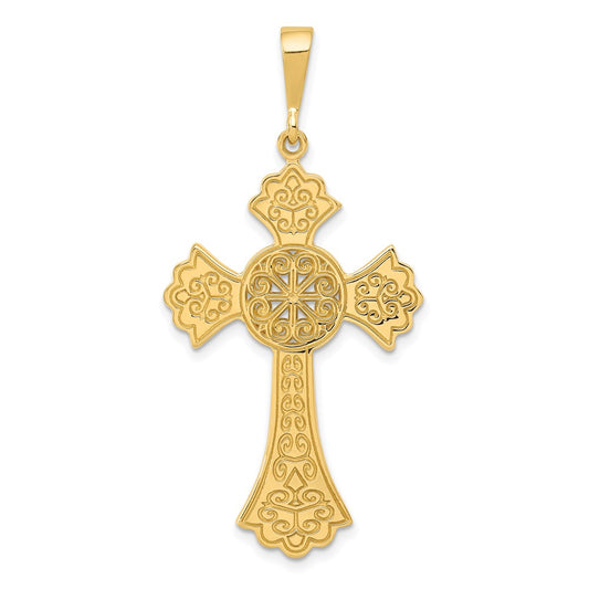 14k Yellow Gold Celtic Cross Pendant