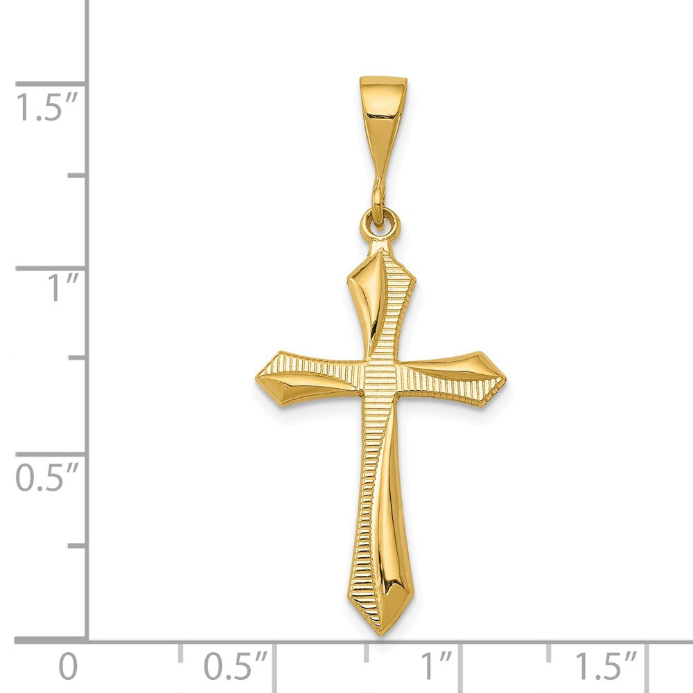 14k Yellow Gold Passion Cross Pendant