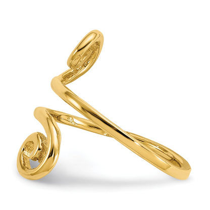 14k Yellow Gold Swirl Toe Ring