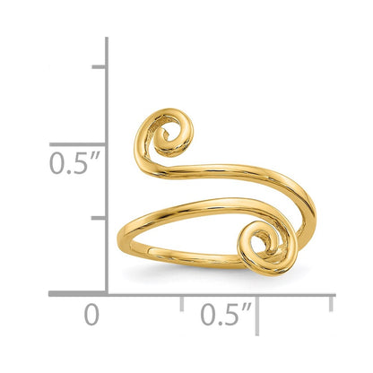 14k Yellow Gold Swirl Toe Ring