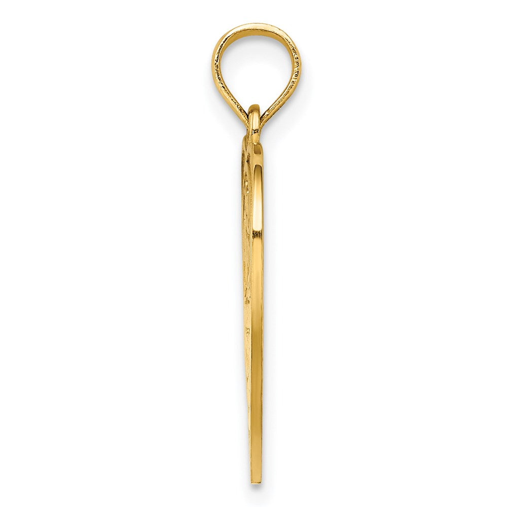 14k Yellow Gold Textured Back HAPPY ANNIVERSARY in Heart Charm