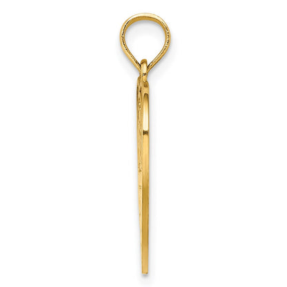 14k Yellow Gold Textured Back HAPPY ANNIVERSARY in Heart Charm