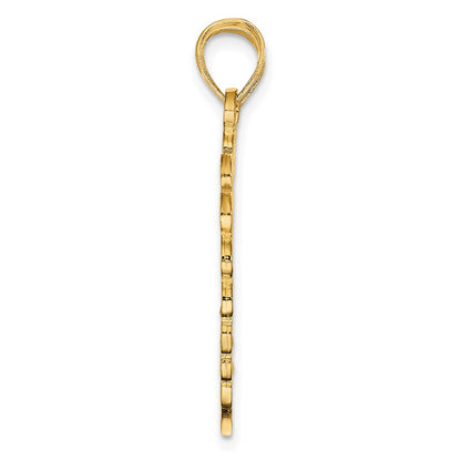 14k Yellow Gold Polished BEST FRIEND 2 Piece Break-Apart Heart Charm