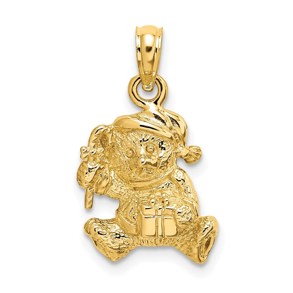 14k Yellow Gold Polished 3-D Teddy Bear Charm