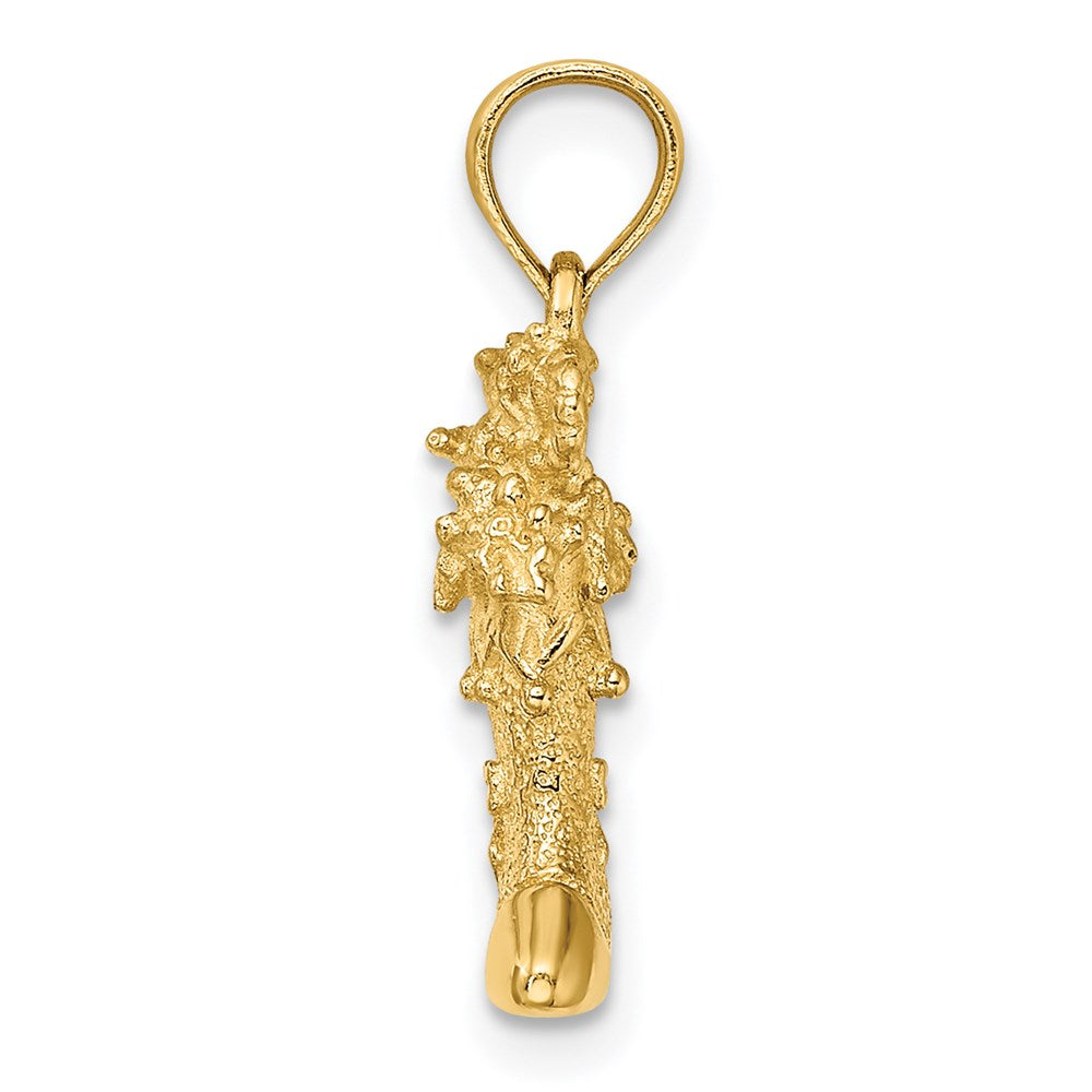14k Yellow Gold Solid Polished 3D Christmas Stocking Charm