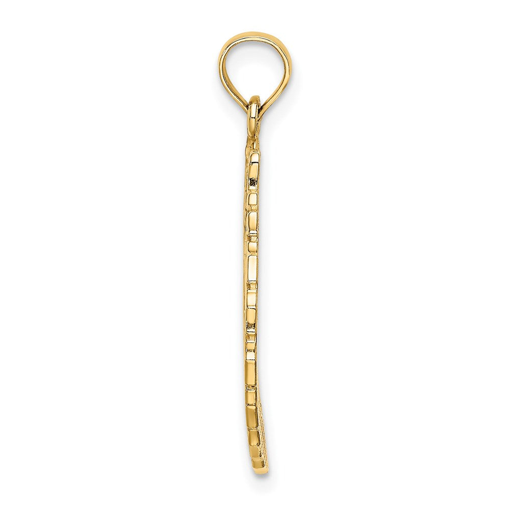 14k Yellow Gold Satin/Polished Christmas Wreath Charm