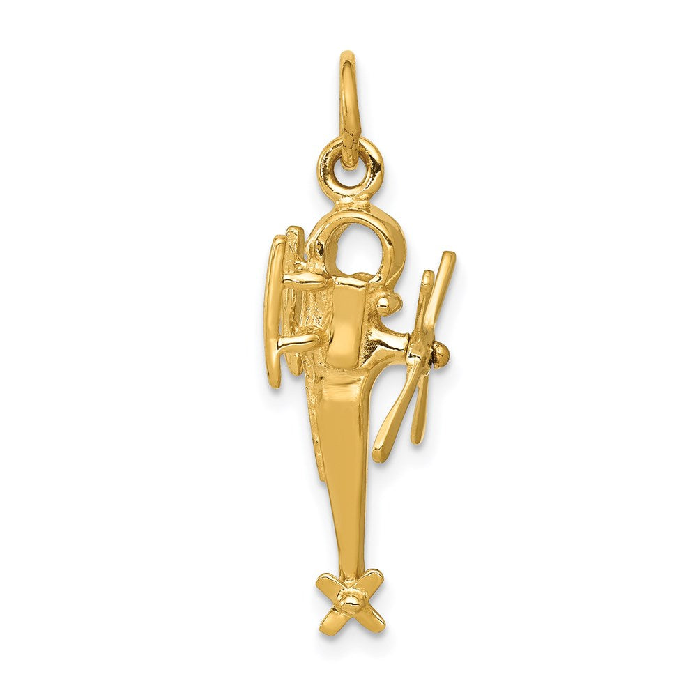 14k Yellow Gold 3-D Helicopter Charm