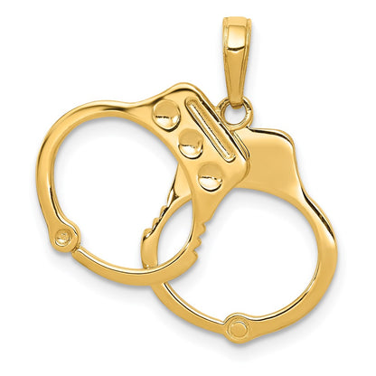14k Yellow Gold 2-Piece Handcuffs Charm
