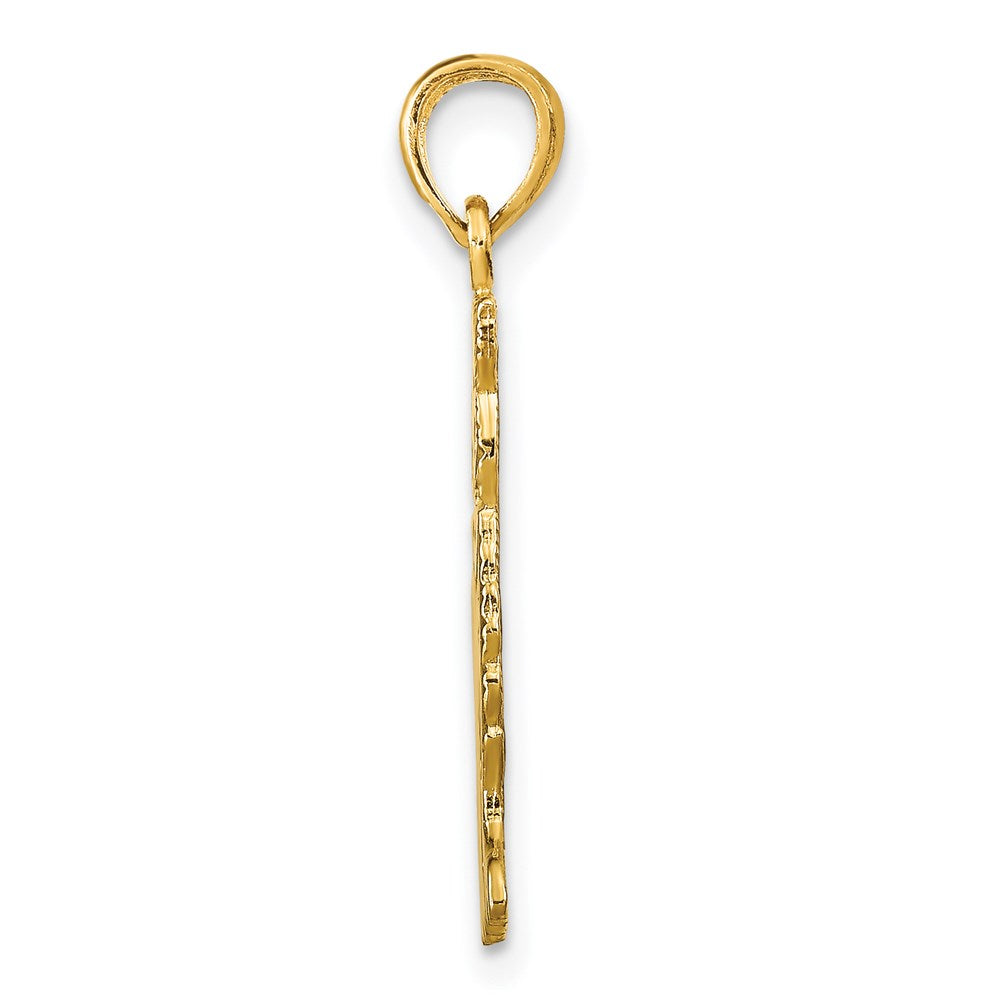 14k Yellow Gold Polished Cat Charm