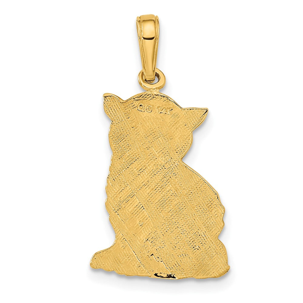 14k Yellow Gold Polished Cat Charm