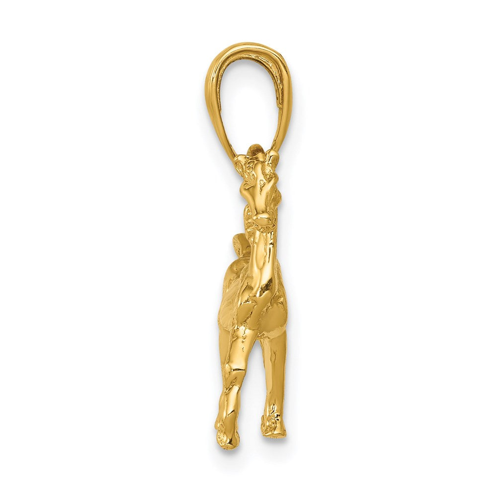 14k Yellow Gold Solid Polished 3-D Horse Charm