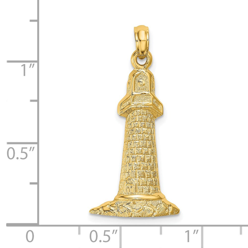 14k Yellow Gold Lighthouse Charm