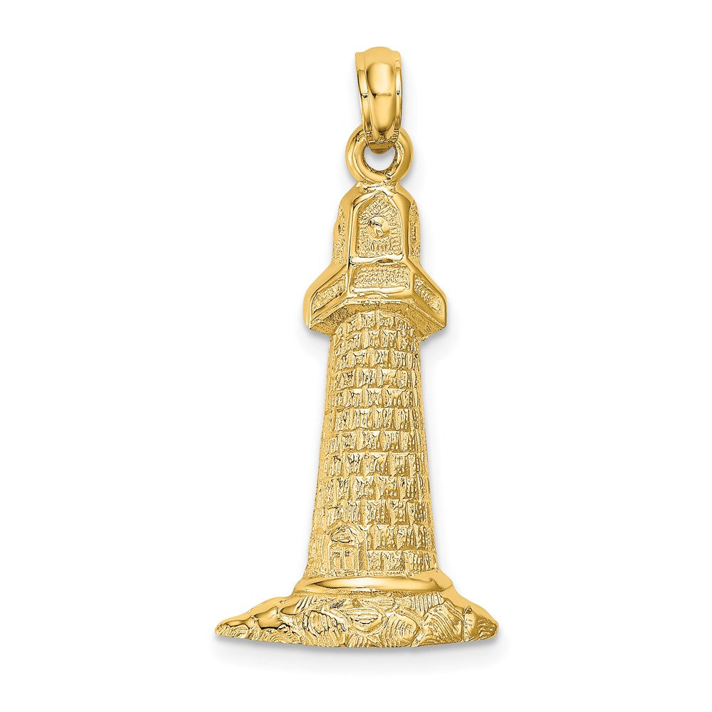14k Yellow Gold Lighthouse Charm