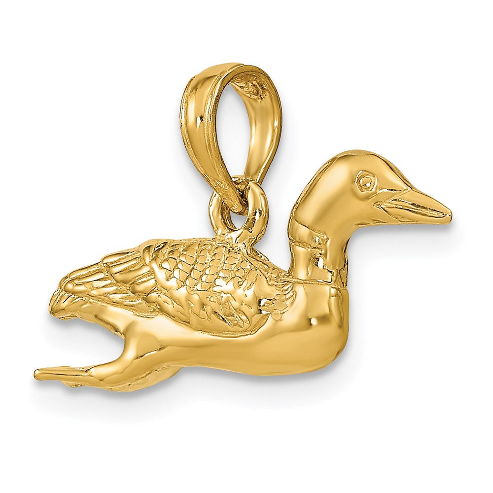 14k Yellow Gold Solid Polished 3-Dimensional Mallard Charm