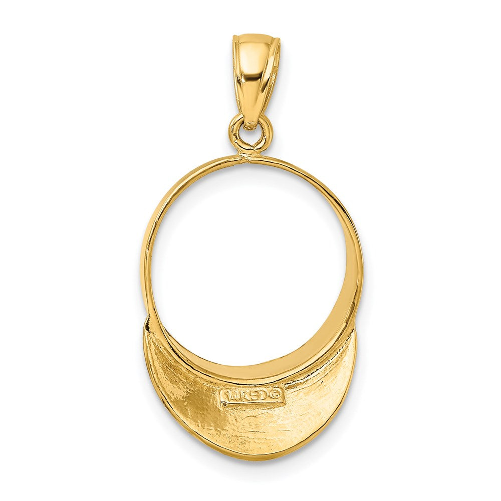 14k Yellow Gold Solid Polished 3-D Golf Visor Charm