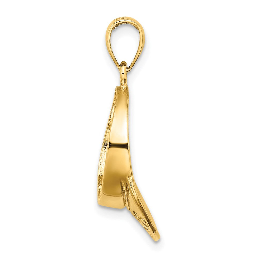 14k Yellow Gold Solid Polished 3-D Tennis Visor Charm