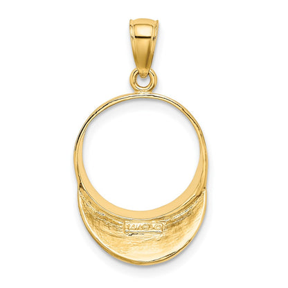 14k Yellow Gold Solid Polished 3-D Tennis Visor Charm