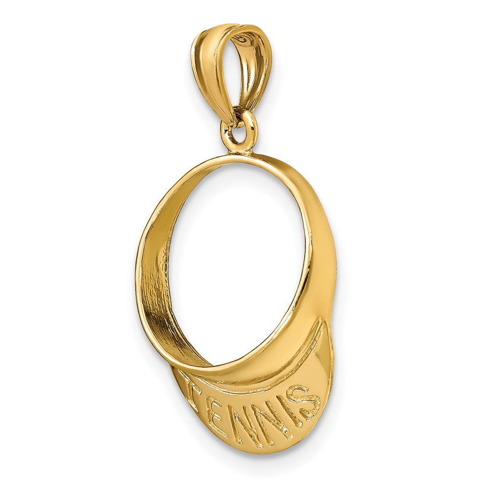 14k Yellow Gold Solid Polished 3-D Tennis Visor Charm