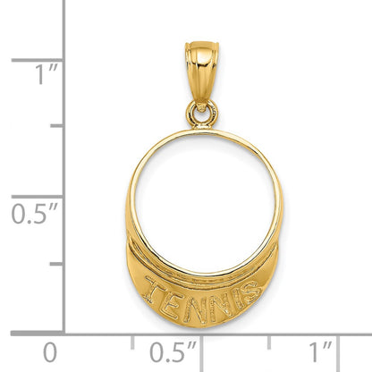 14k Yellow Gold Solid Polished 3-D Tennis Visor Charm
