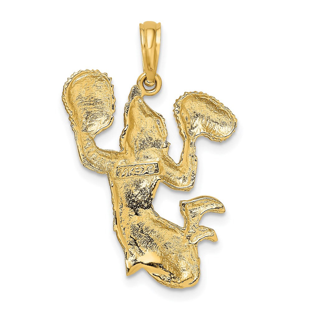 14k Yellow Gold Solid Open-Backed Cheerleader Charm