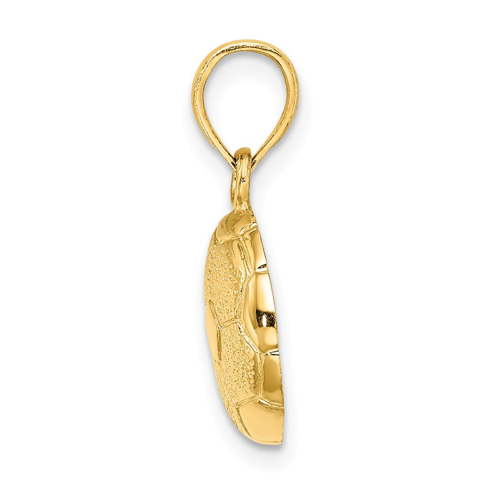 14k Yellow Gold Solid Polished Open-Backed Soccer Ball Charm