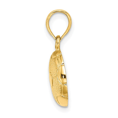 14k Yellow Gold Solid Polished Open-Backed Soccer Ball Charm