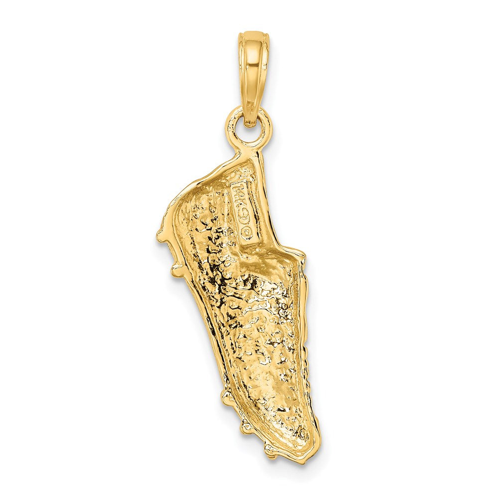 14k Yellow Gold Polished Open-Backed Soccer Cleat Shoe Charm