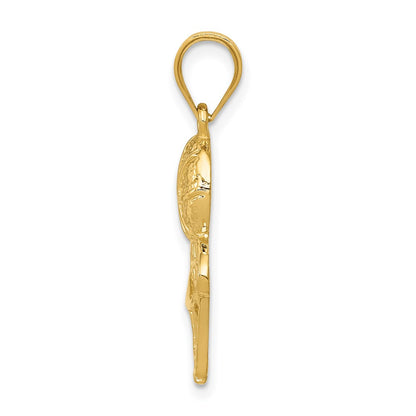 14k Yellow Gold Basketball and Net Charm