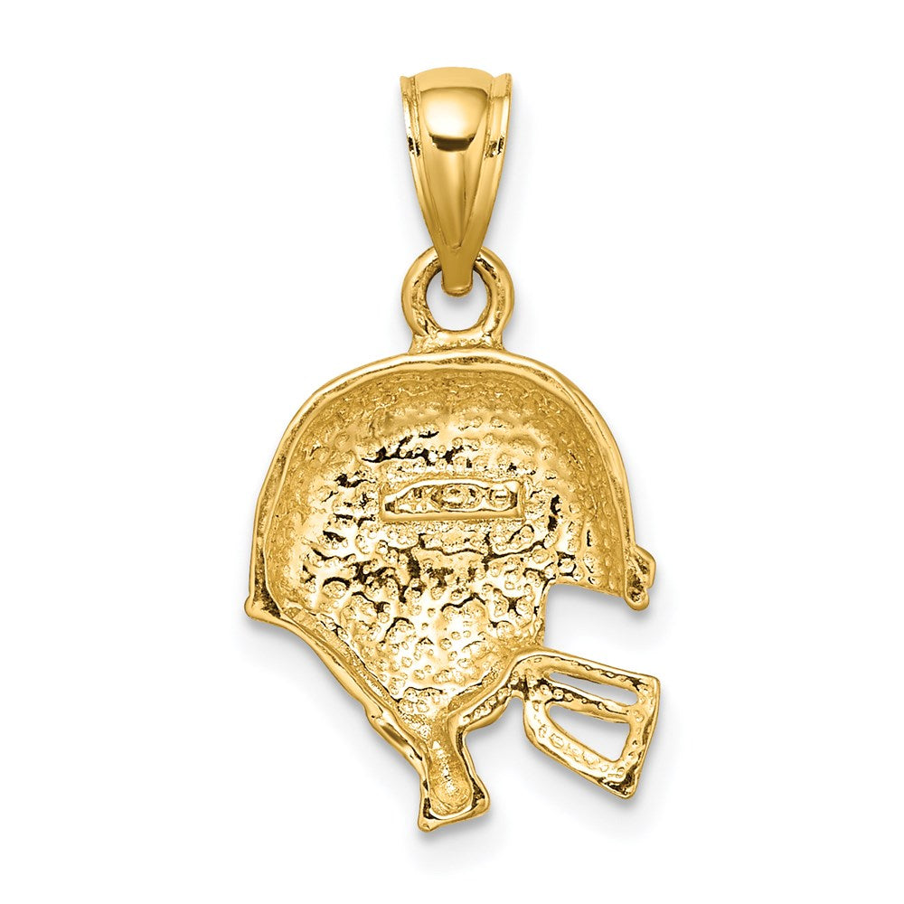 14k Yellow Gold Polished Open-Backed Football Helmet Charm