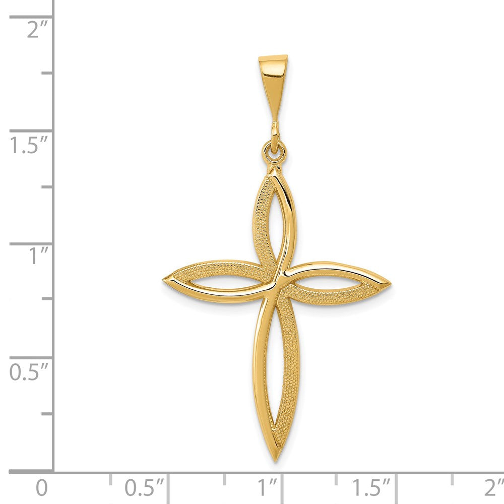 14k Yellow Gold Passion Cross Pendant