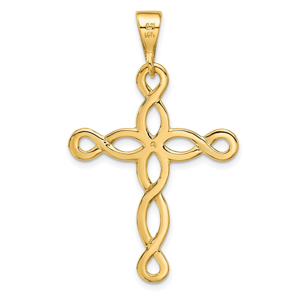 14k Yellow Gold Polished Cross Pendant