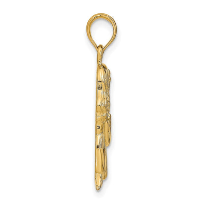 14k Yellow Gold Praying Girl Pendant