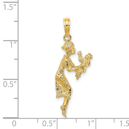 14k Yellow Gold Mother and Baby Charm