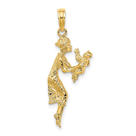 14k Yellow Gold Mother and Baby Charm