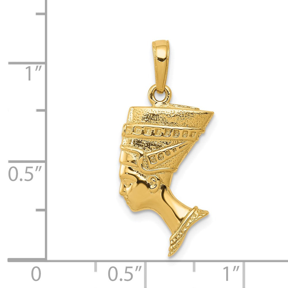 14k Yellow Gold 3-D Nefertiti Pendant