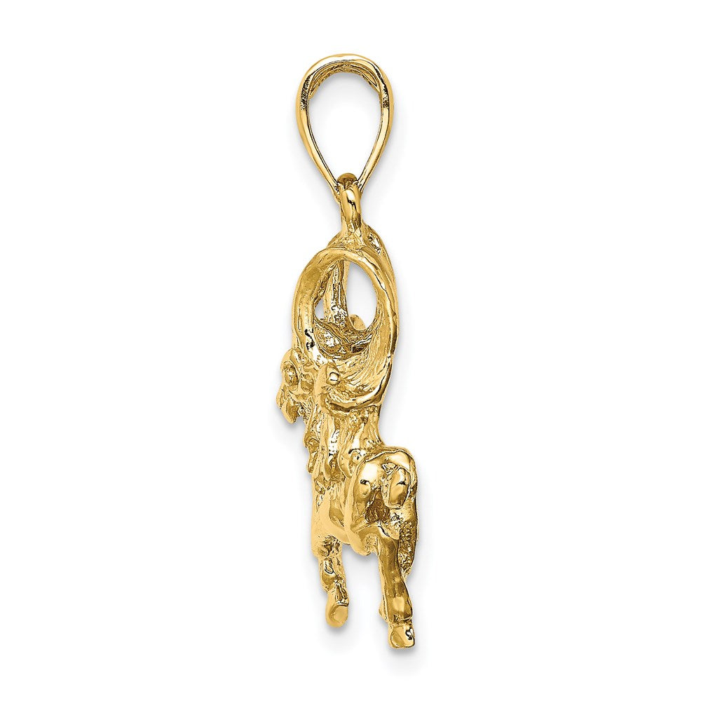 14k Yellow Gold Large Aries Zodiac Charm