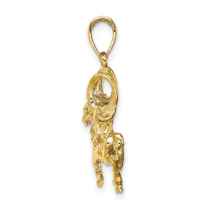 14k Yellow Gold Large Aries Zodiac Charm