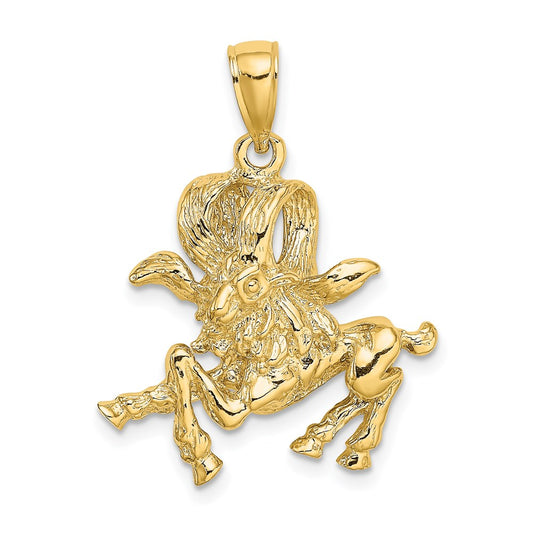 14k Yellow Gold Large Aries Zodiac Charm