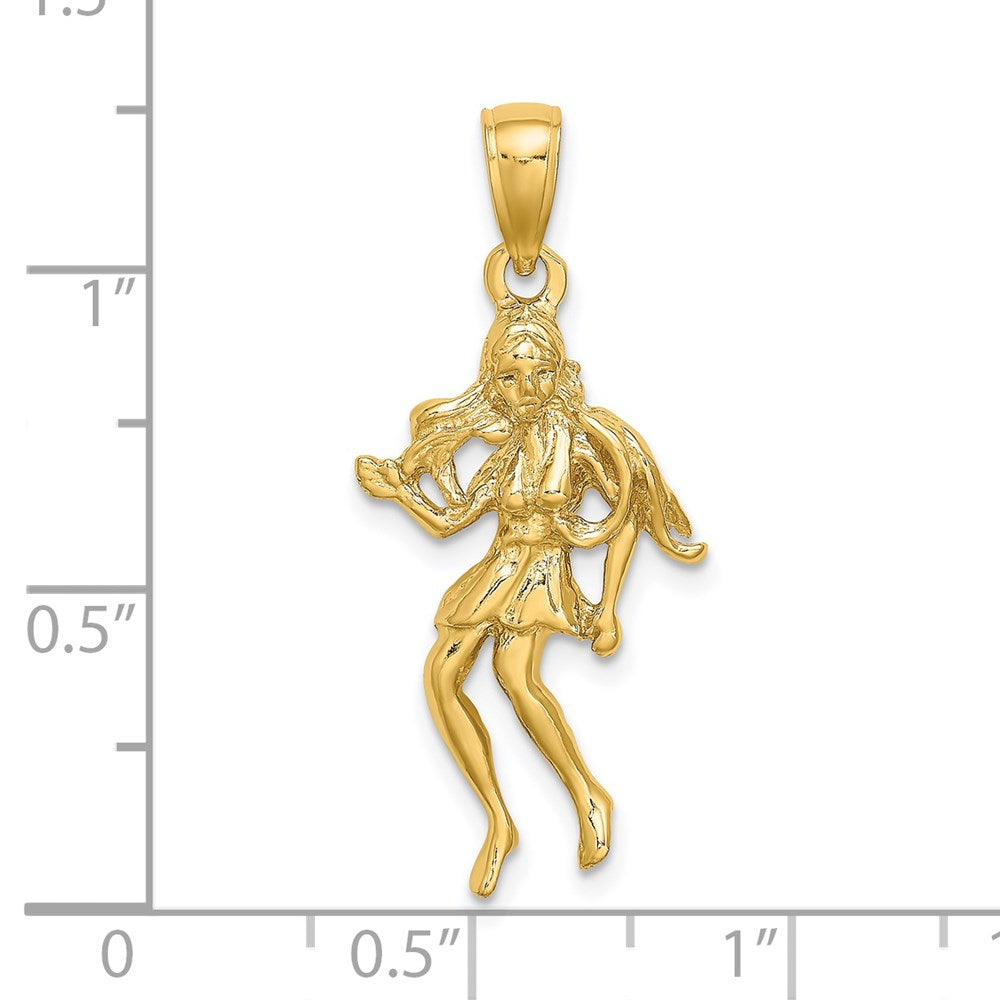 14k Yellow Gold Large Virgo Zodiac Charm