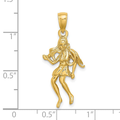 14k Yellow Gold Large Virgo Zodiac Charm