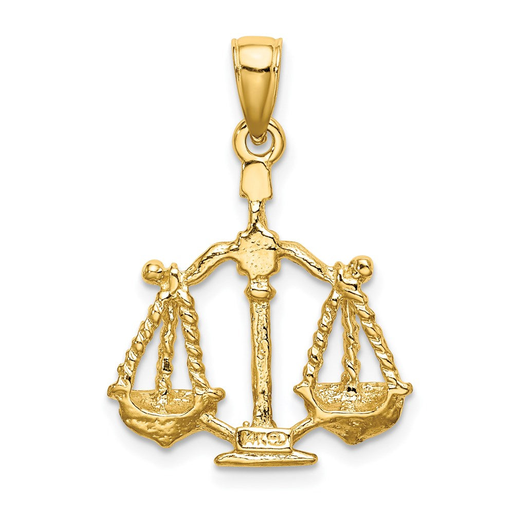 14k Yellow Gold Large Libra Zodiac Charm