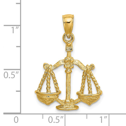 14k Yellow Gold Large Libra Zodiac Charm