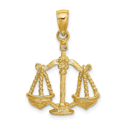 14k Yellow Gold Large Libra Zodiac Charm
